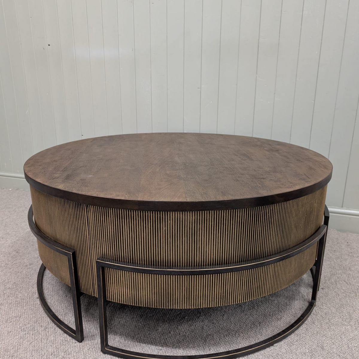 Hunter Corrugated Antique Gold Coffee Table