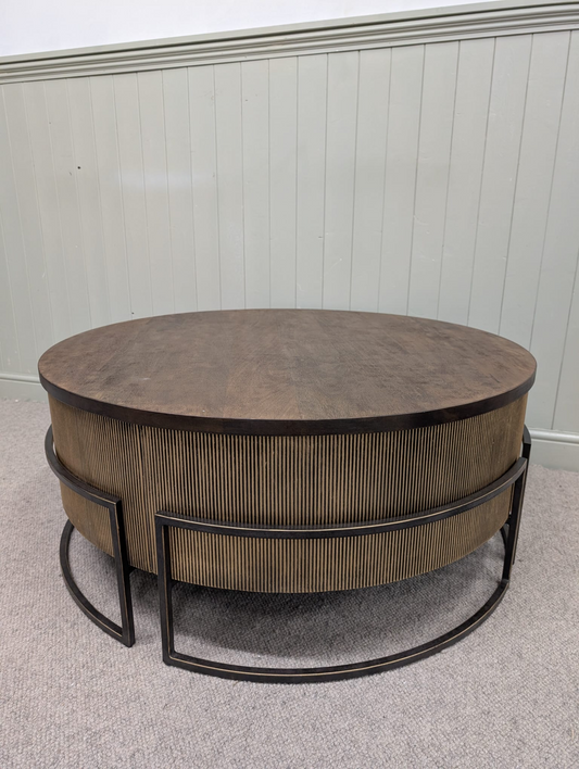 Hunter Corrugated Antique Gold Coffee Table