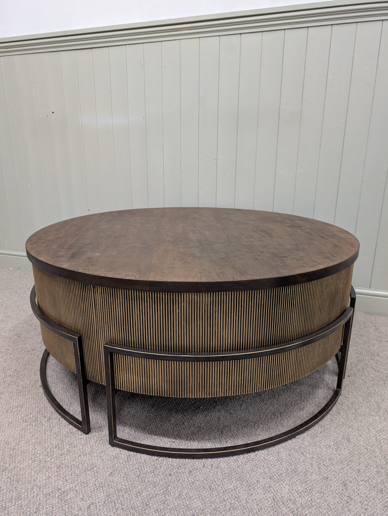 Hunter Corrugated Antique Gold Coffee Table
