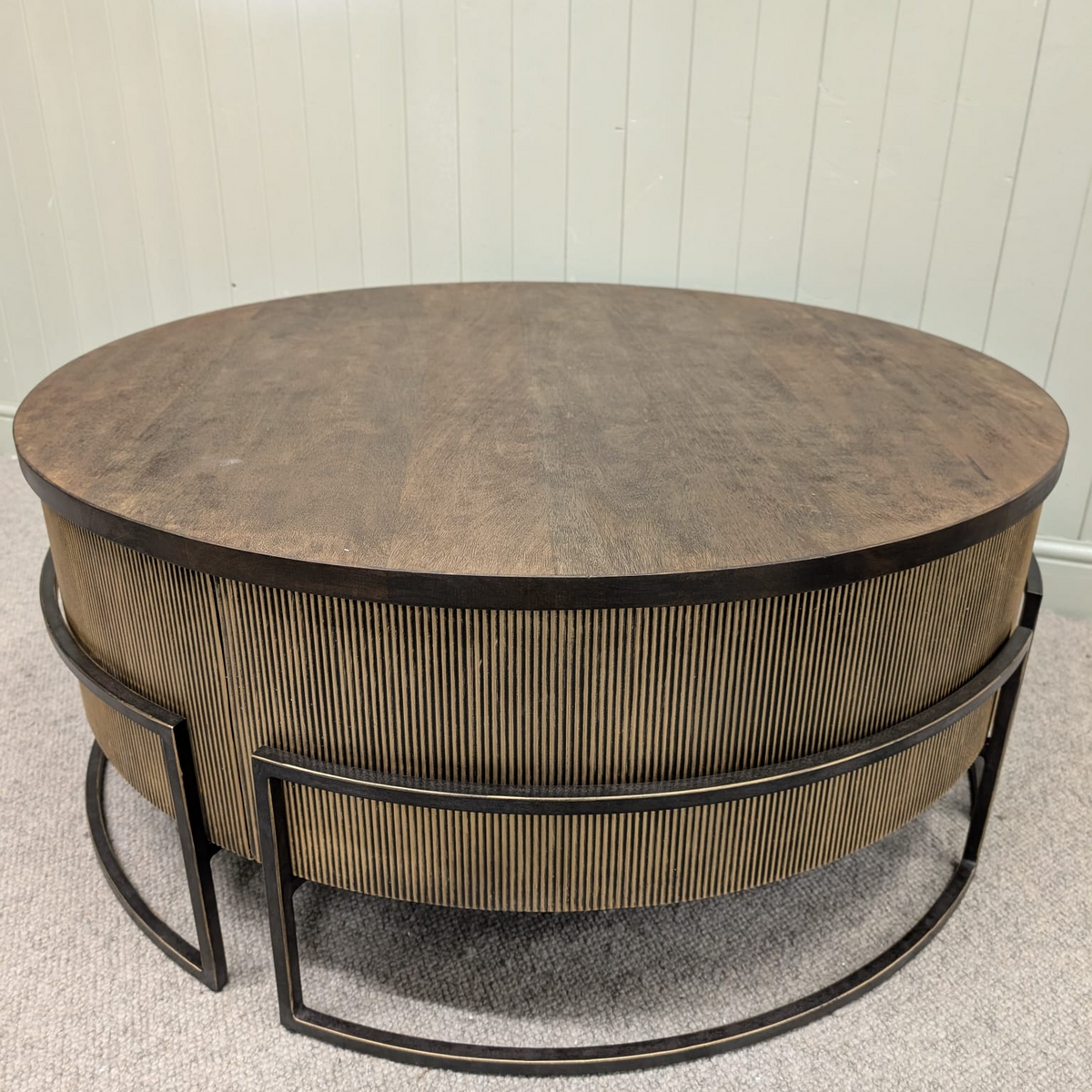Hunter Corrugated Antique Gold Coffee Table