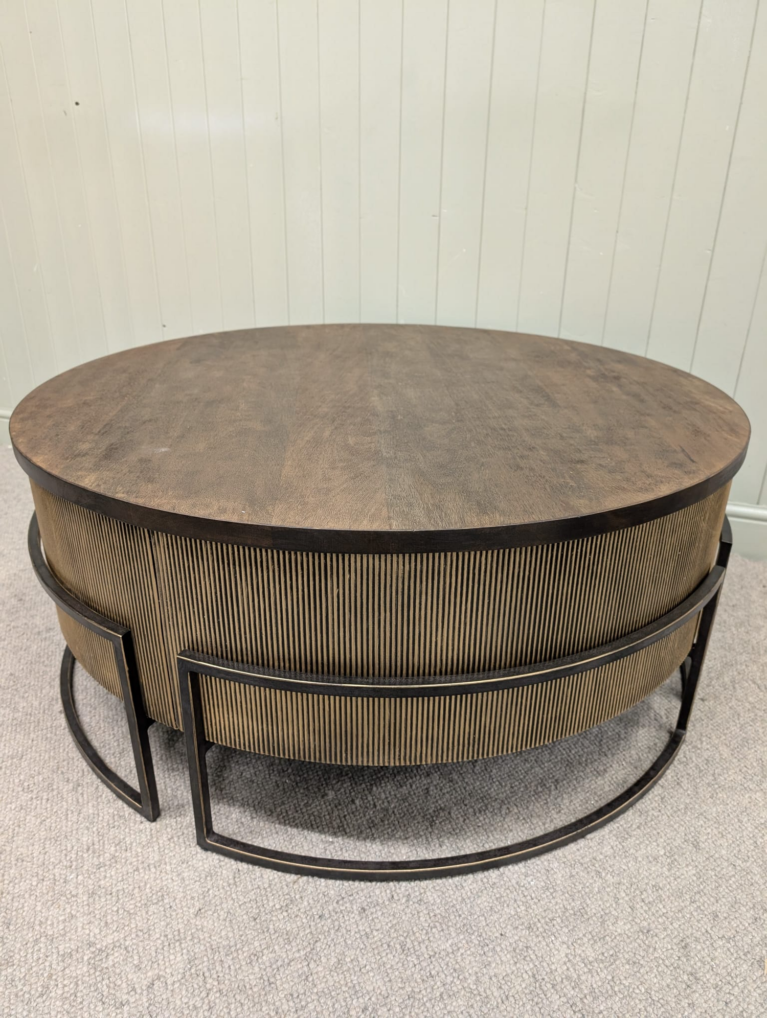 Hunter Corrugated Antique Gold Coffee Table