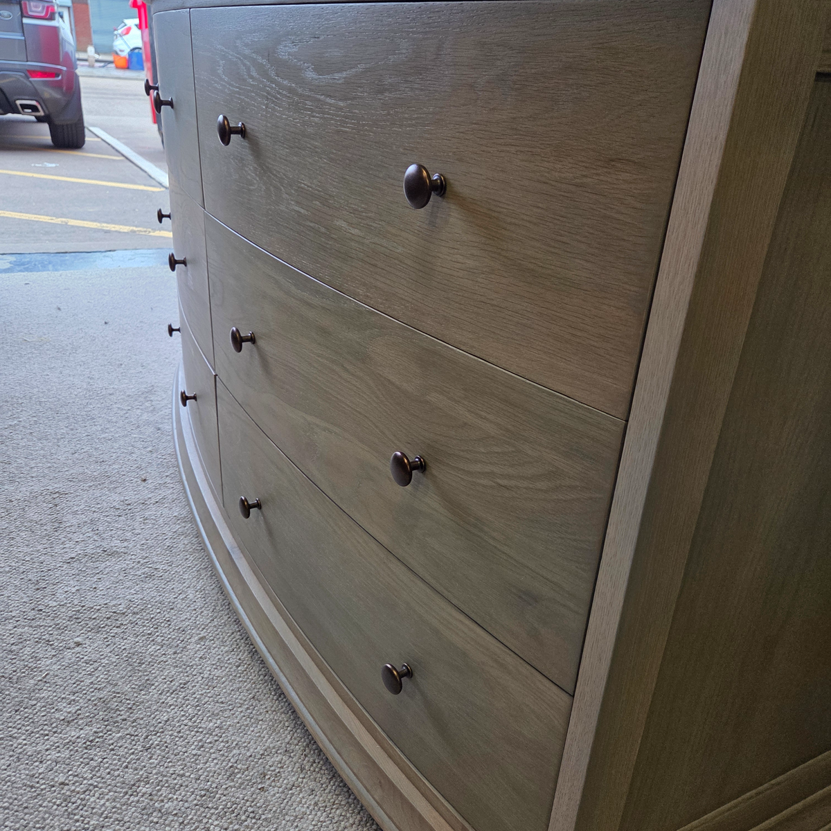 Winchcombe Smoked Oak Low and Wide 6 Drawer Chest