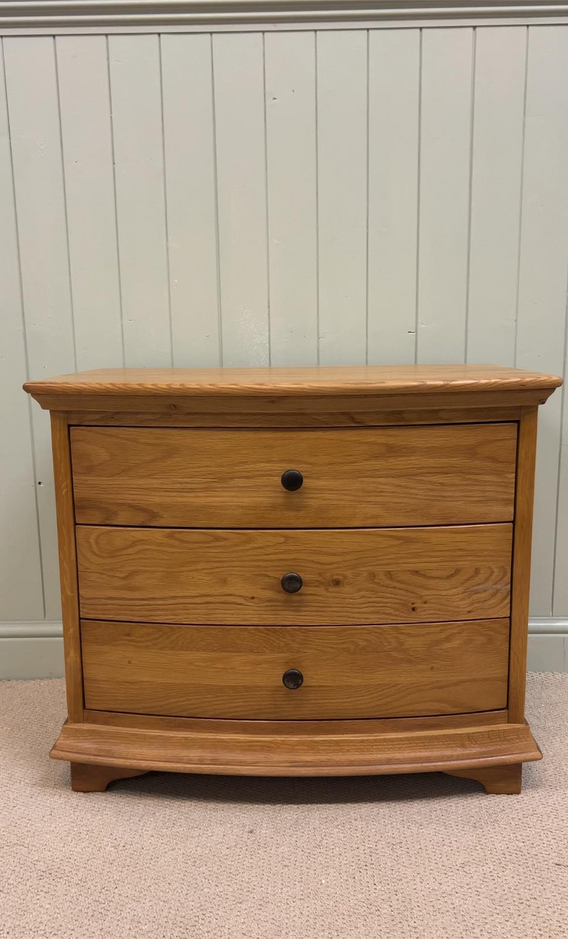 Winchcombe Oiled Oak Wide 3 Drawer Bedside Table