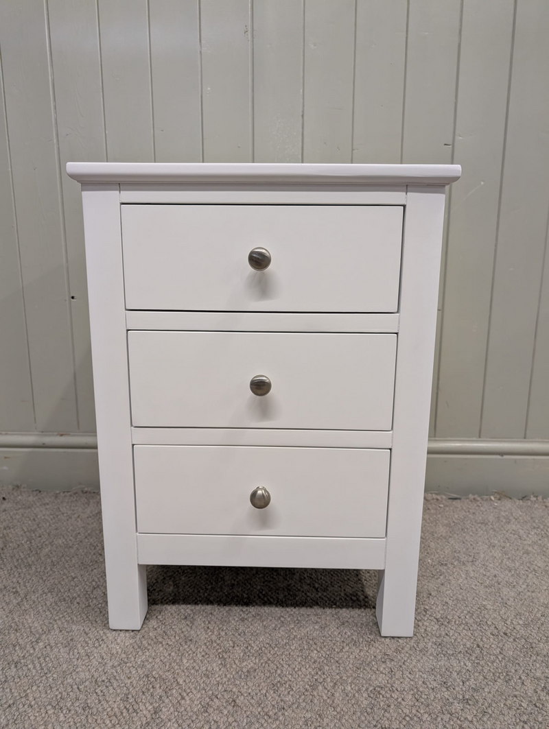 Simply Cotswold Pure White 3 Drawer Bedside Table