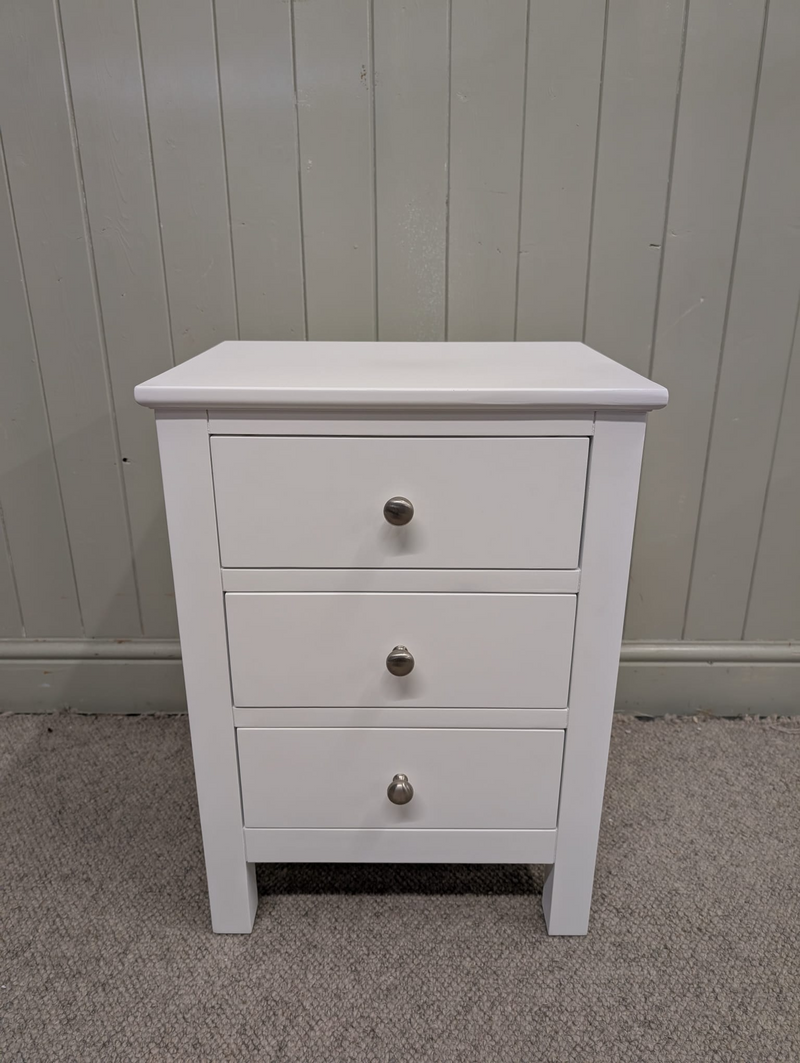 Simply Cotswold Pure White 3 Drawer Bedside Table