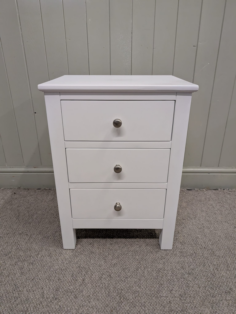Simply Cotswold Pure White 3 Drawer Bedside Table