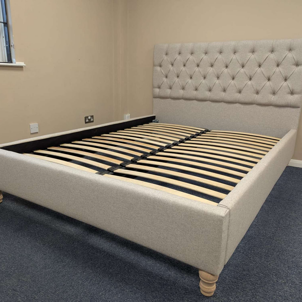 Evesham Natural Tweed King Size Bed