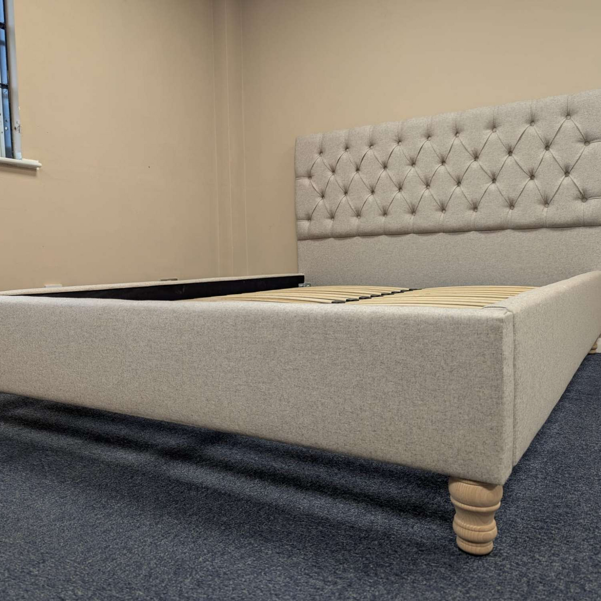 Evesham Natural Tweed King Size Bed