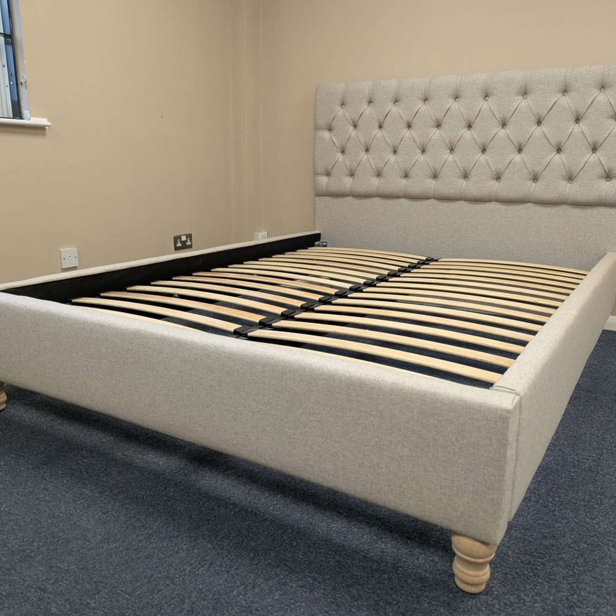 Evesham Natural Tweed King Size Bed