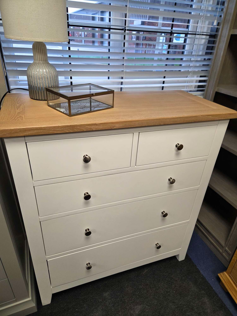 Chester Pure White 5 Drawer Chest