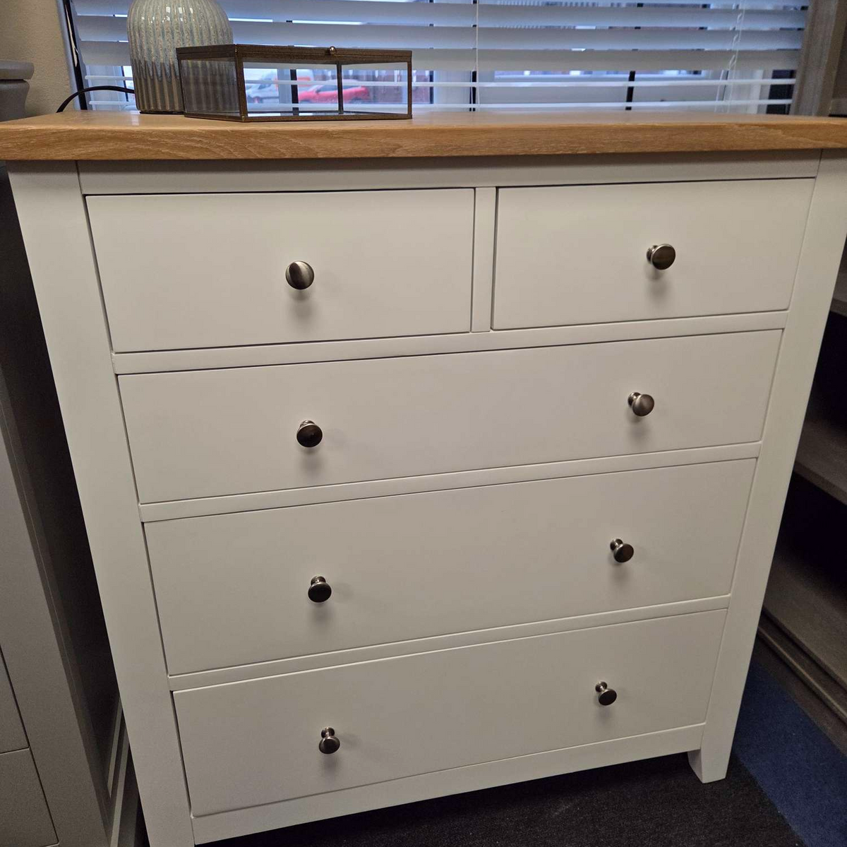 Chester Pure White 5 Drawer Chest