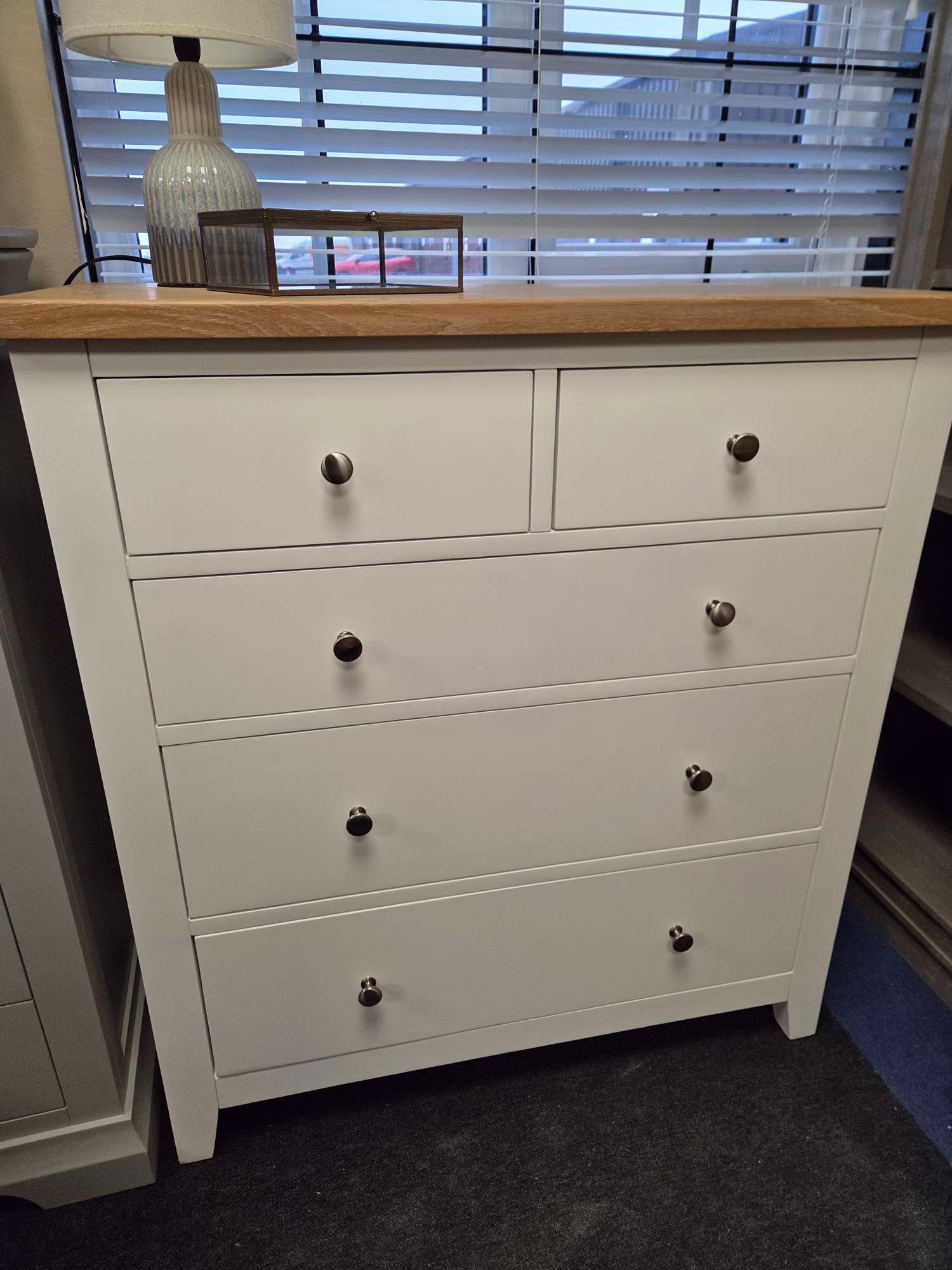 Chester Pure White 5 Drawer Chest