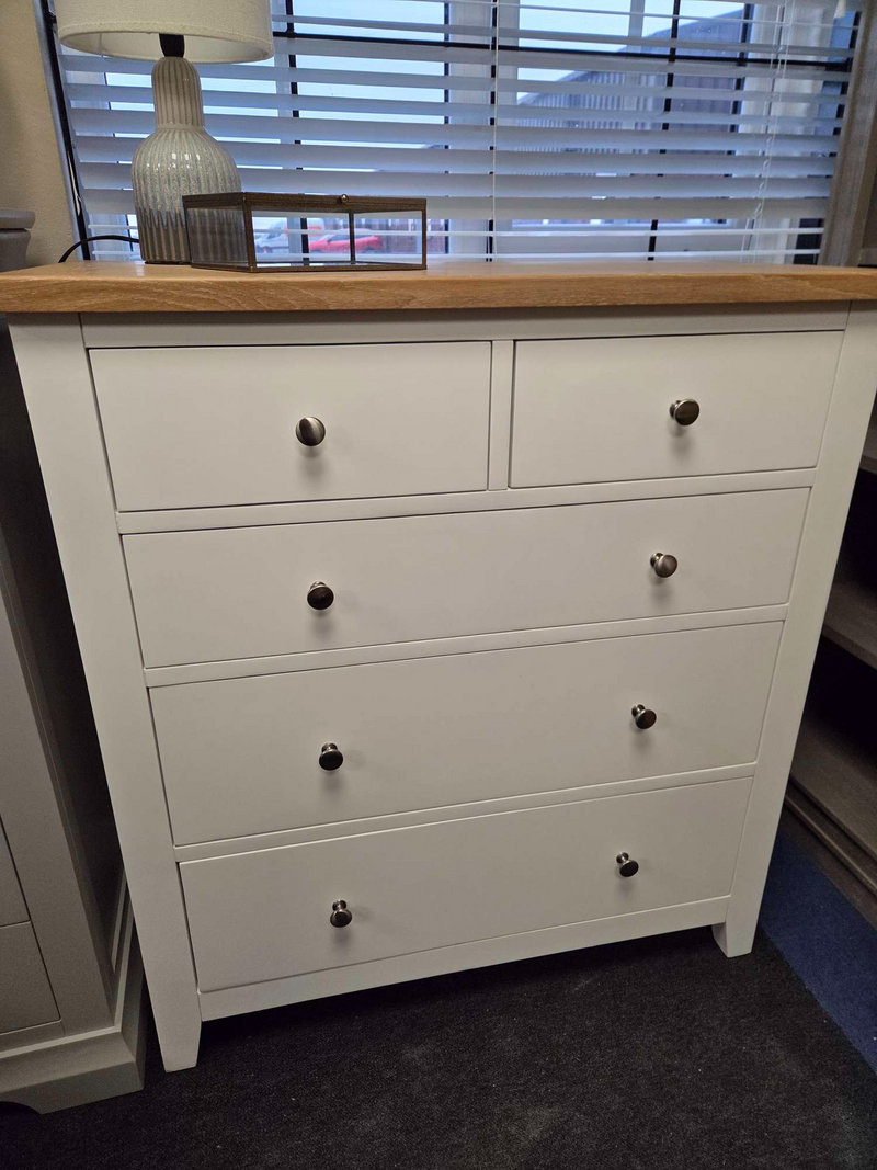 Chester Pure White 5 Drawer Chest
