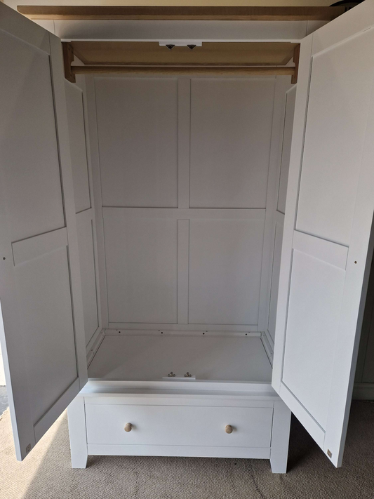 Chester Pure White Double Wardrobe