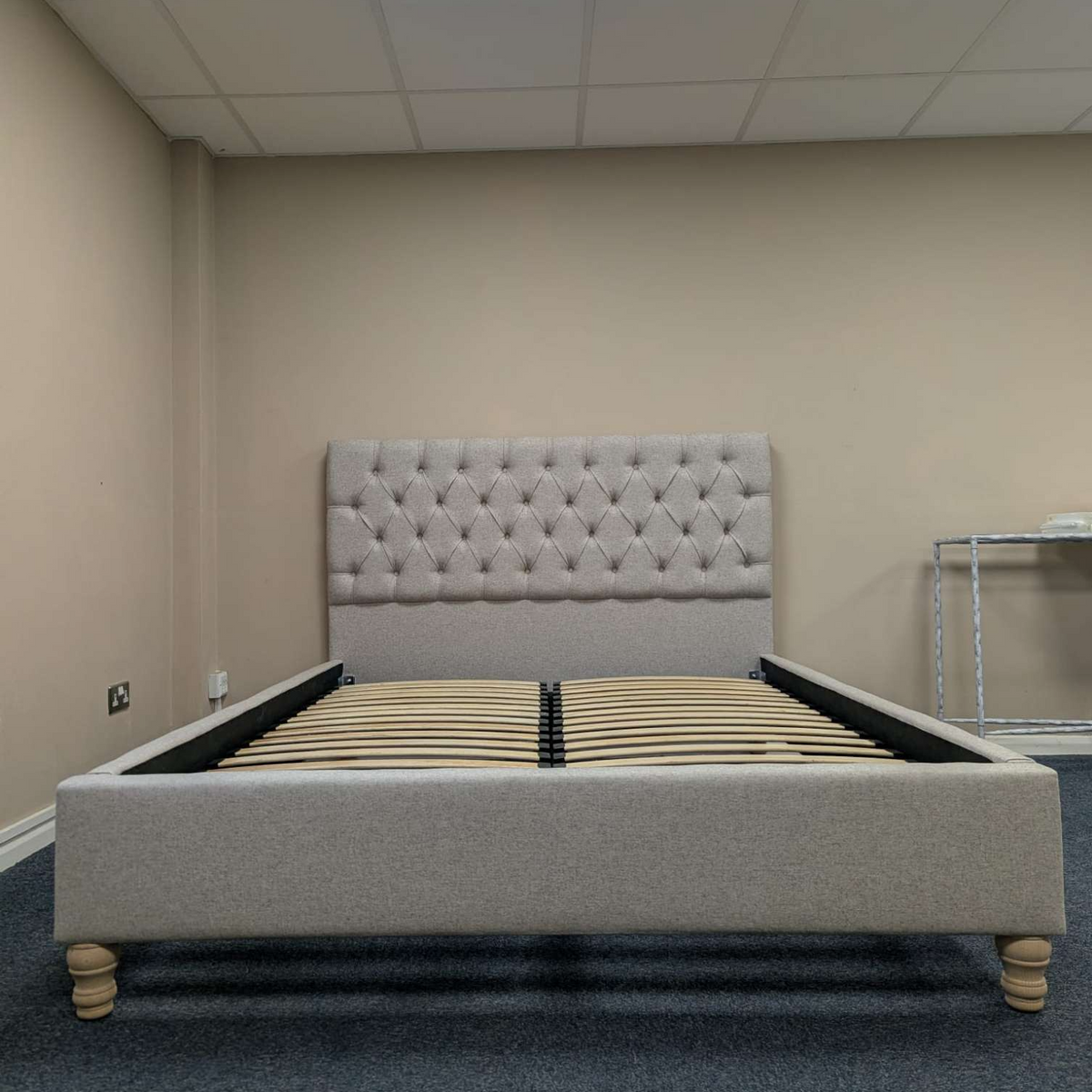 Evesham Natural Tweed King Size Bed