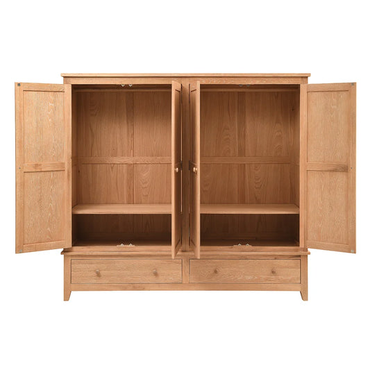 Inglesham Whitewash Oak Quad Wardrobe