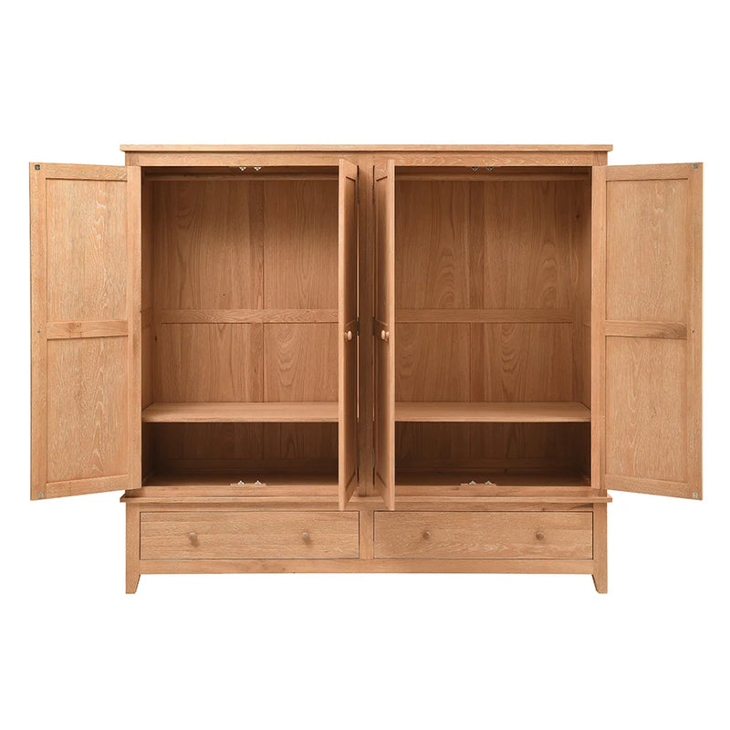Inglesham Whitewash Oak Quad Wardrobe
