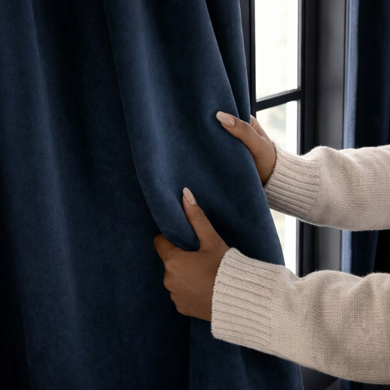 Lodgemore  Velvet Night Sky Curtain- Pair- 135 x 228