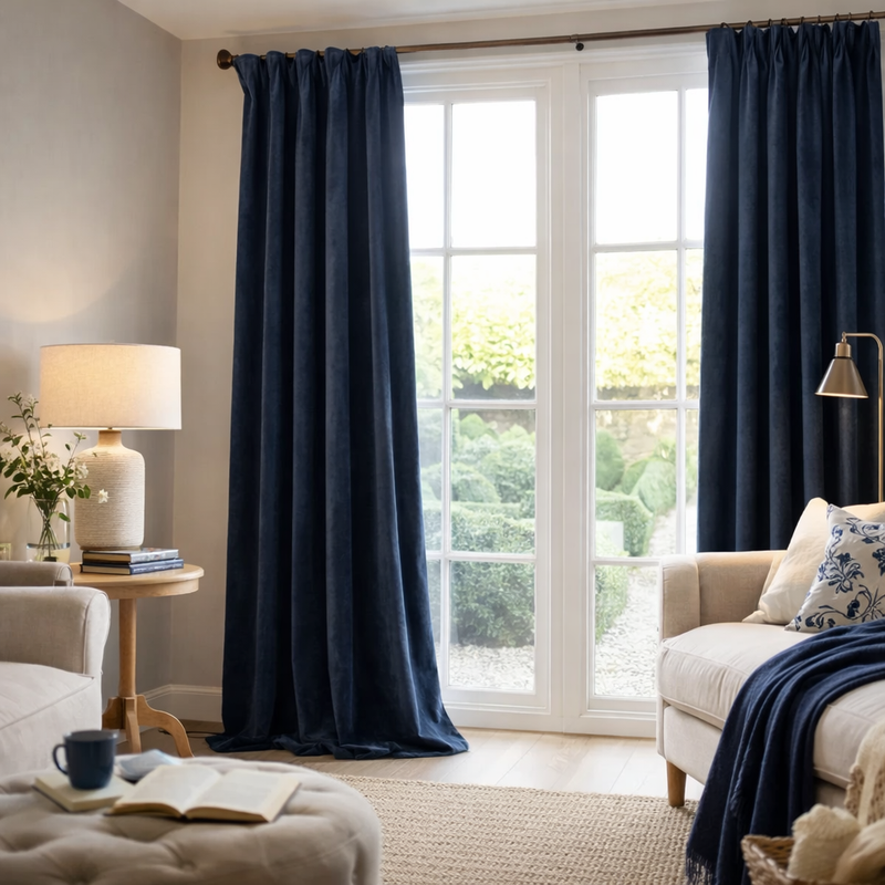 Lodgemore  Velvet Night Sky Curtain- Pair- 135 x 228