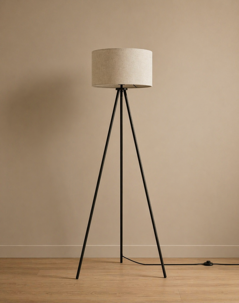 Metal Tripod Floor Lamp - Black