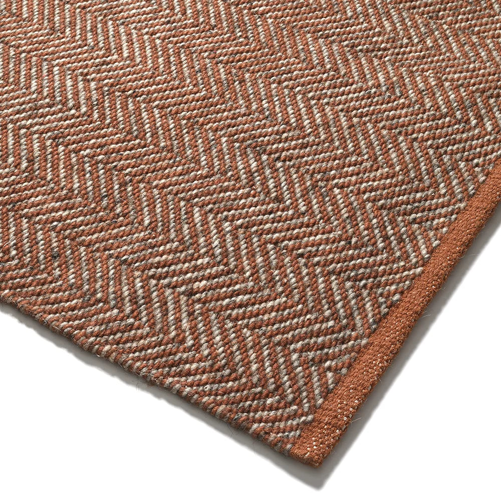 Milton Herringbone Rug- Brick 160 x 230