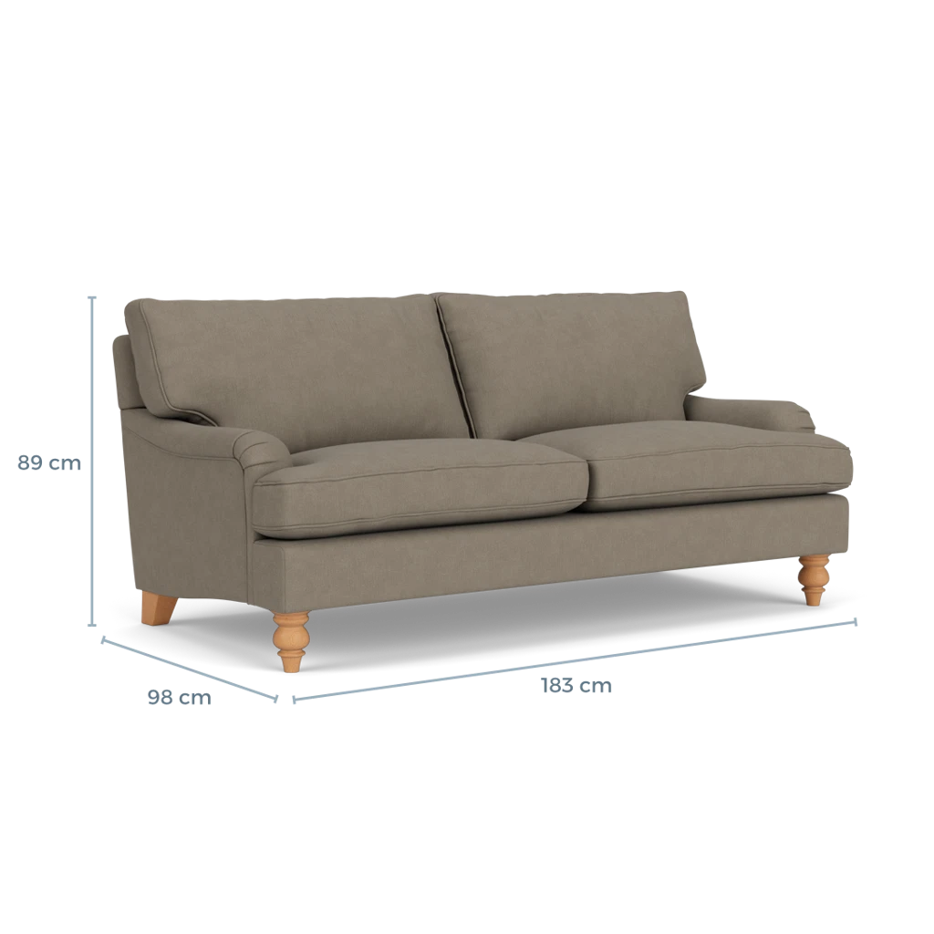 Morris - 3 Seater Sofa - Mid Grey - Linen Mix