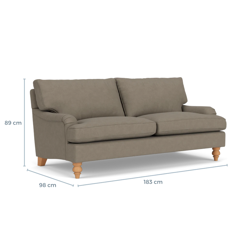 Morris - 3 Seater Sofa - Mid Grey - Linen Mix