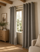 Brushed Pencil Pleat Blackout Ultra Thermal Curtains - Light grey - 218cm x 183 cm