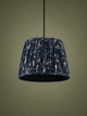 Floral Pleated Ceiling Lamp Shade - Navy