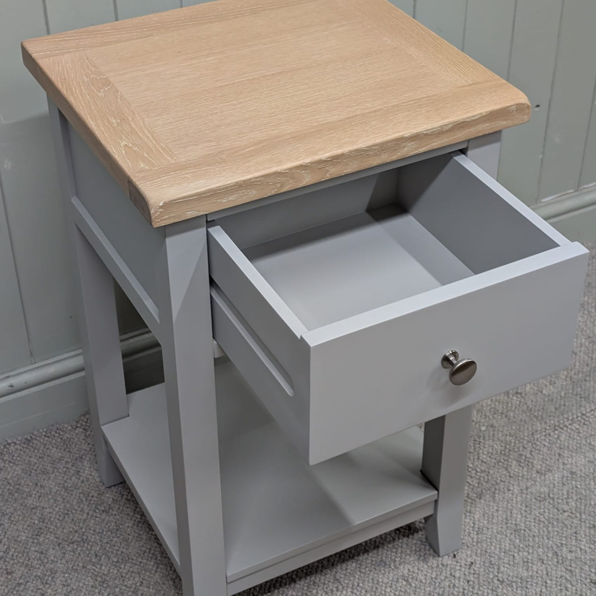 Chester Dove Grey 1 Drawer Bedside Table