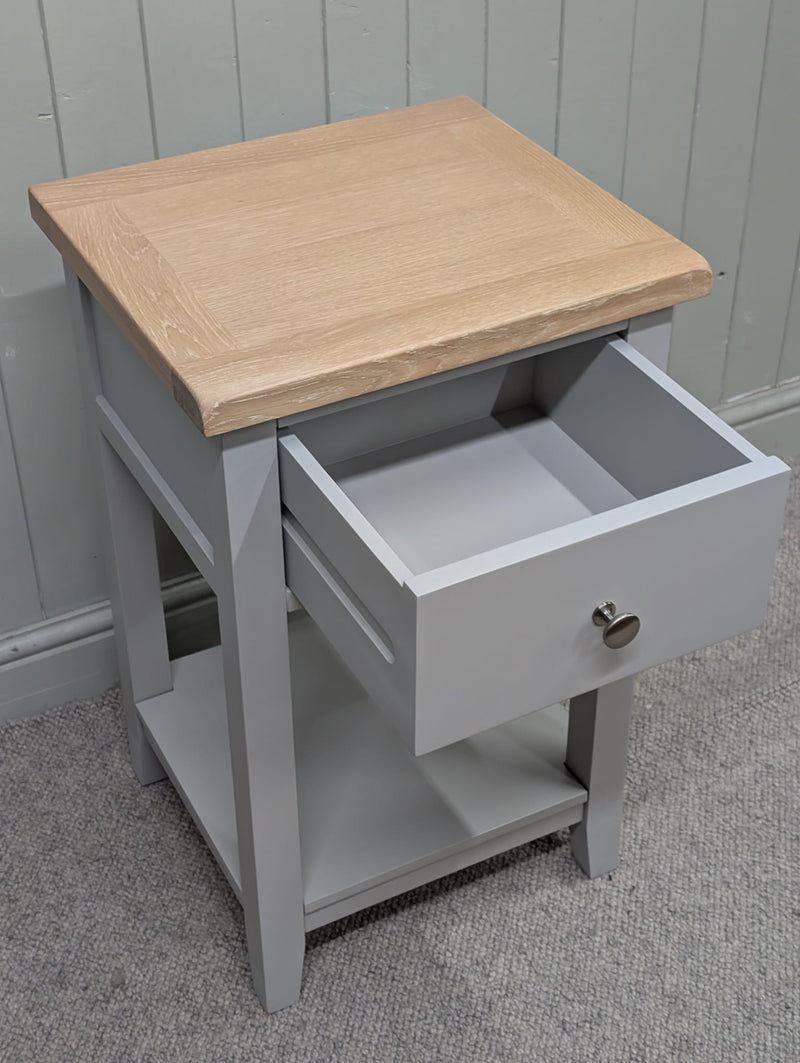 Chester Dove Grey 1 Drawer Bedside Table
