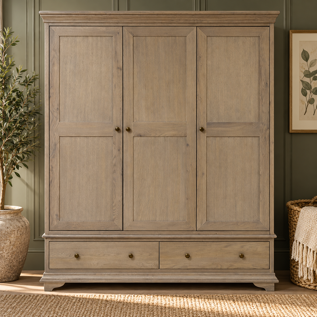 Winchcombe Smoked Oak Triple Wardrobe
