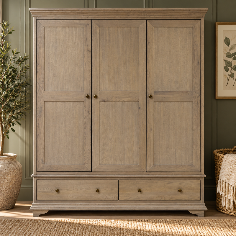 Winchcombe Smoked Oak Triple Wardrobe