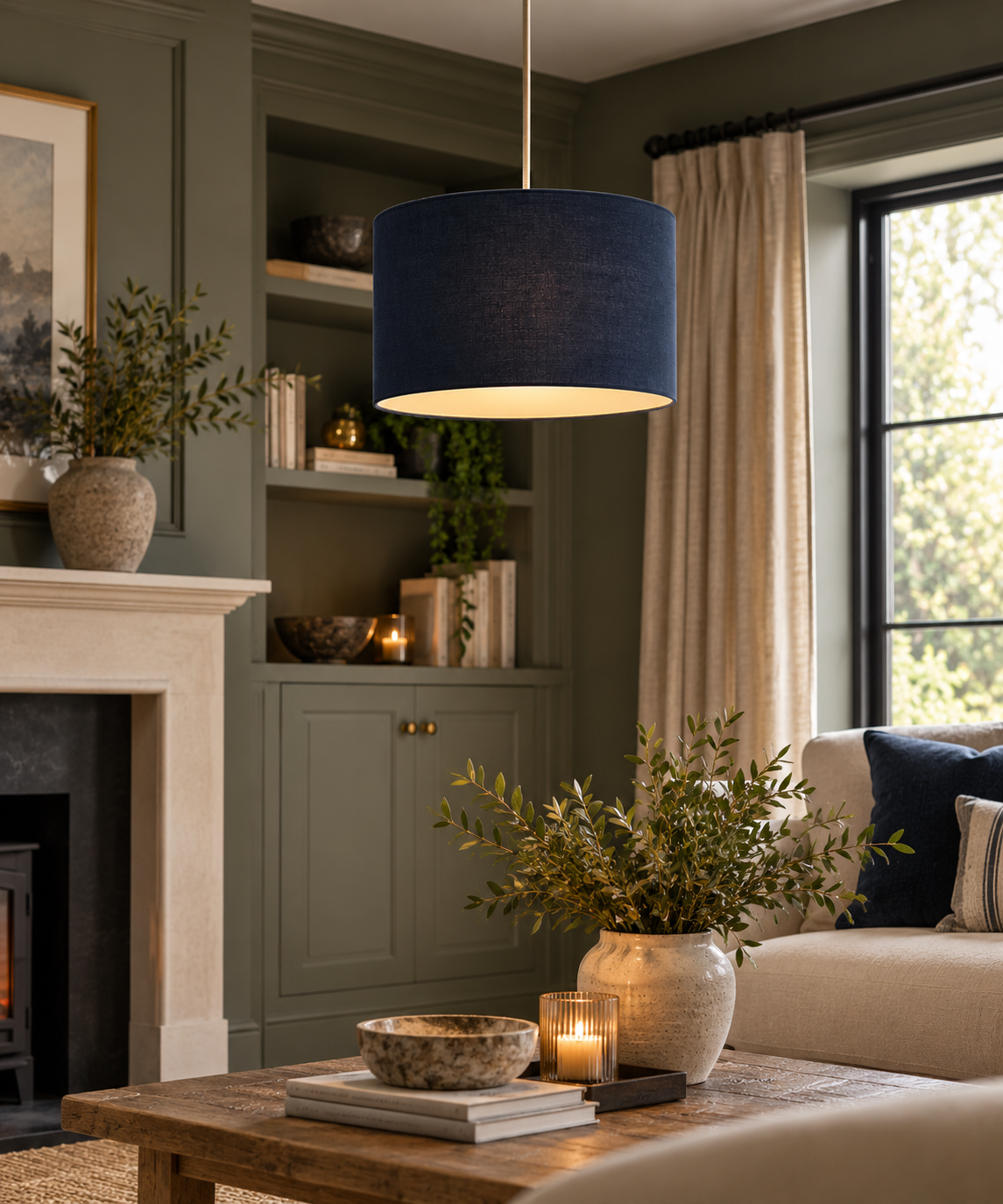 Velvet Lamp Shade - Navy