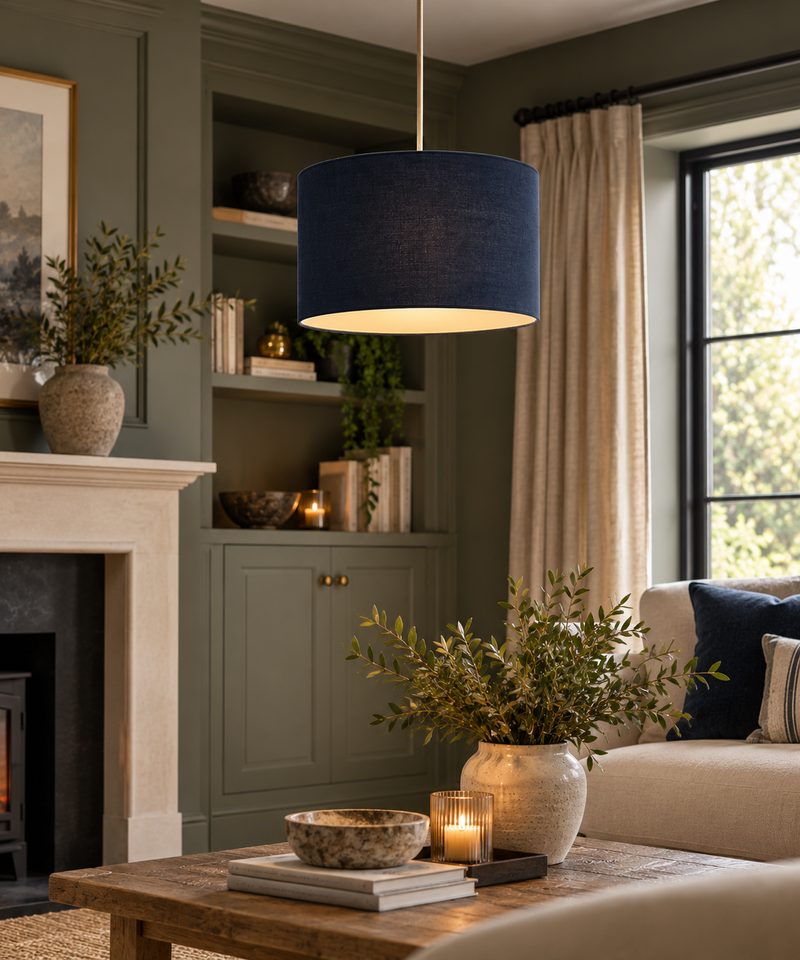 Velvet Lamp Shade - Navy