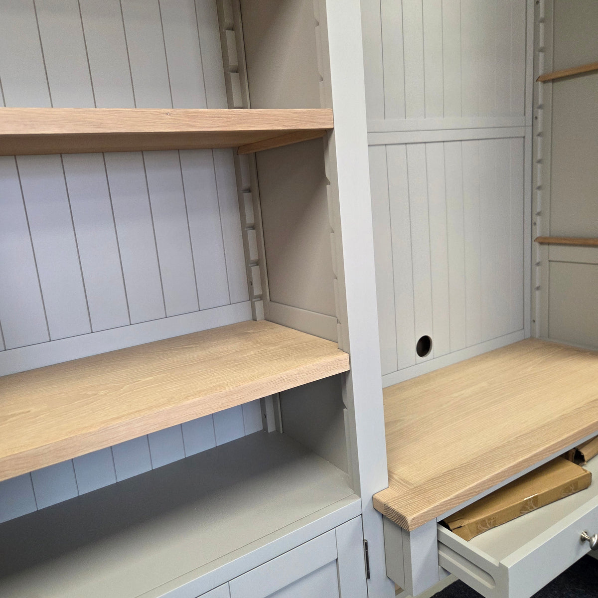 Chester Dove Grey Library Cabinet and Workstation