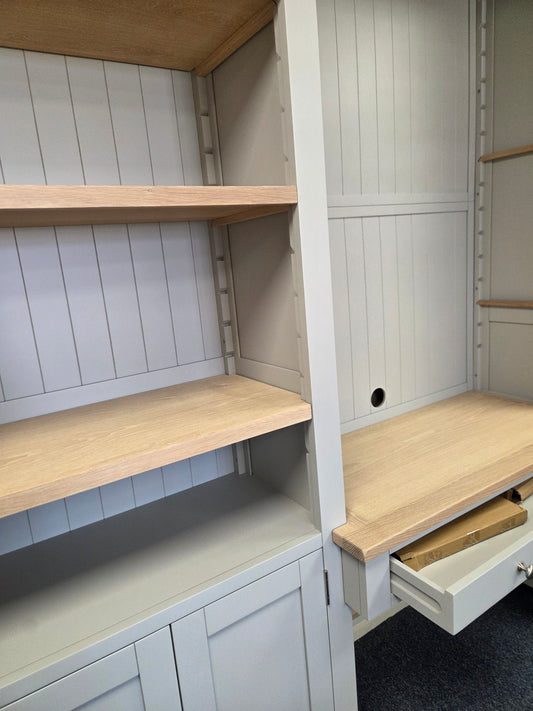 Chester Dove Grey Library Cabinet and Workstation