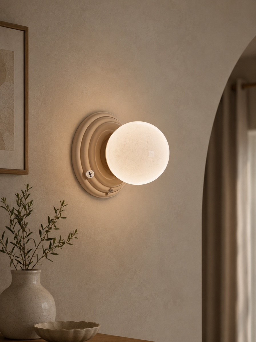 Rechargeable Ribbed Wall Light - Taupe