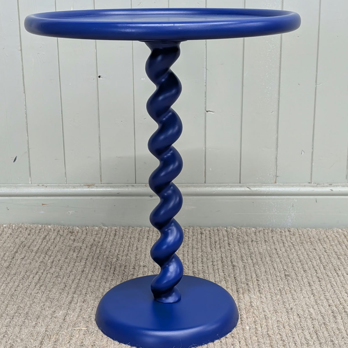 Twister Round Side Table - Dark Blue