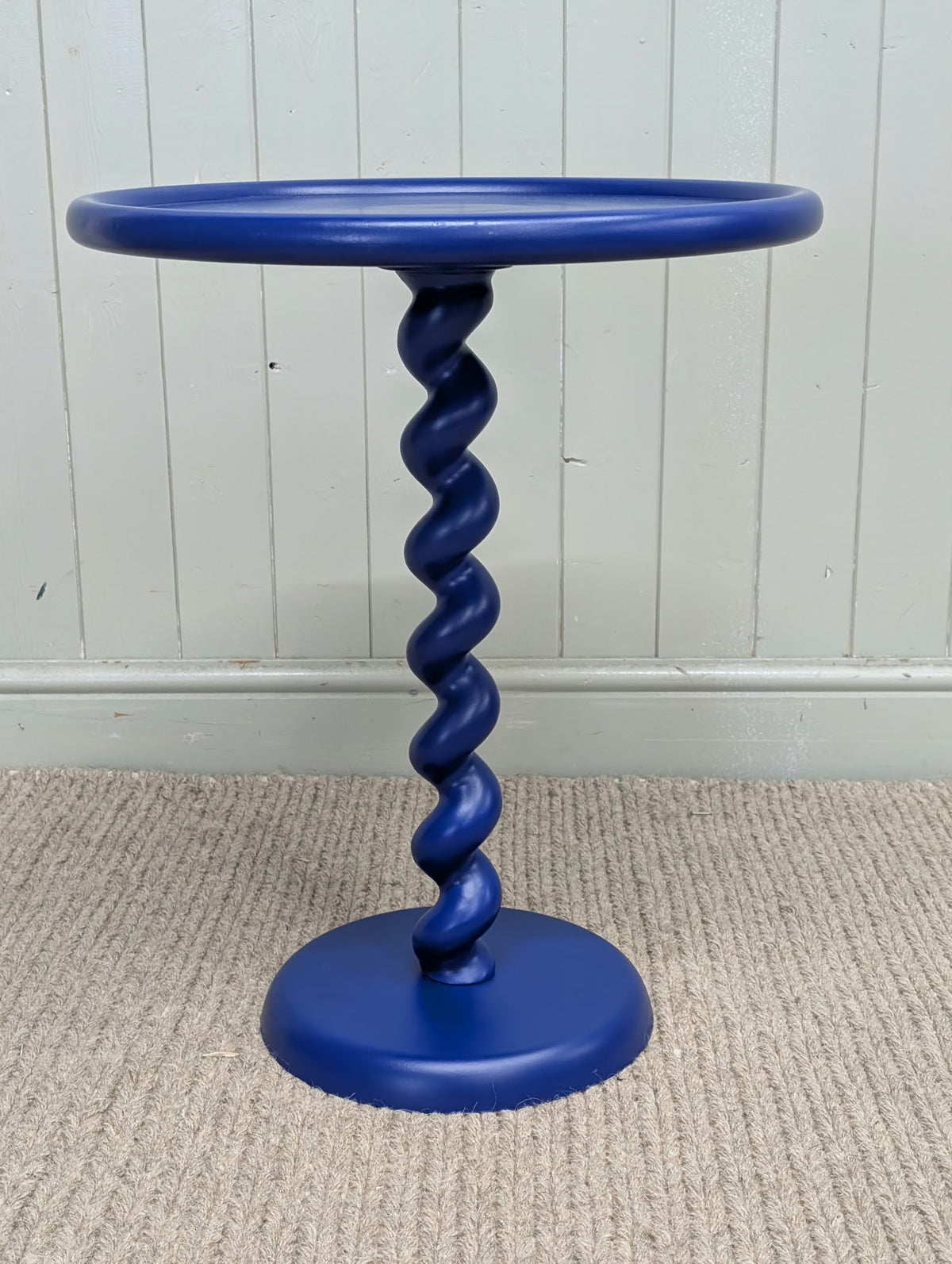 Twister Round Side Table - Dark Blue