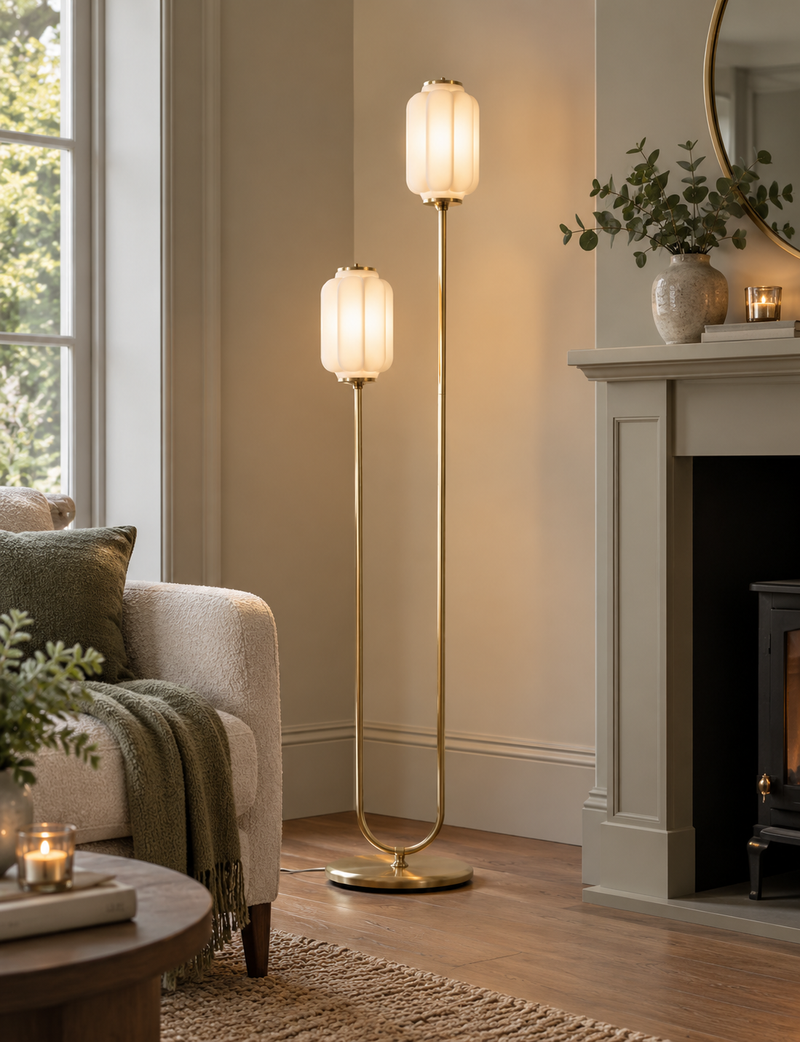 Agnes Floor Lamp - Antique Brass