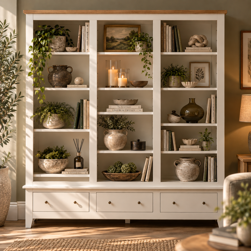 Chester Pure White Grand Bookcase