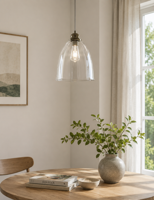 Clear Glass Bell Shape Pendant Light