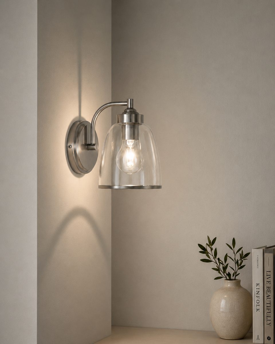 Core Glass Wall Light - Silver