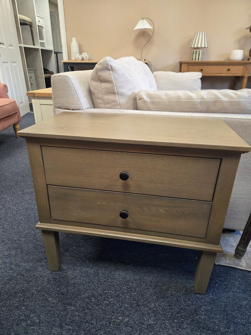 Bibury Smoked Oak Wide 2 Drawer Bedside