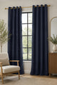 Brushed Eyelet Blackout Thermal Curtains - Navy - 168cm x 183cm