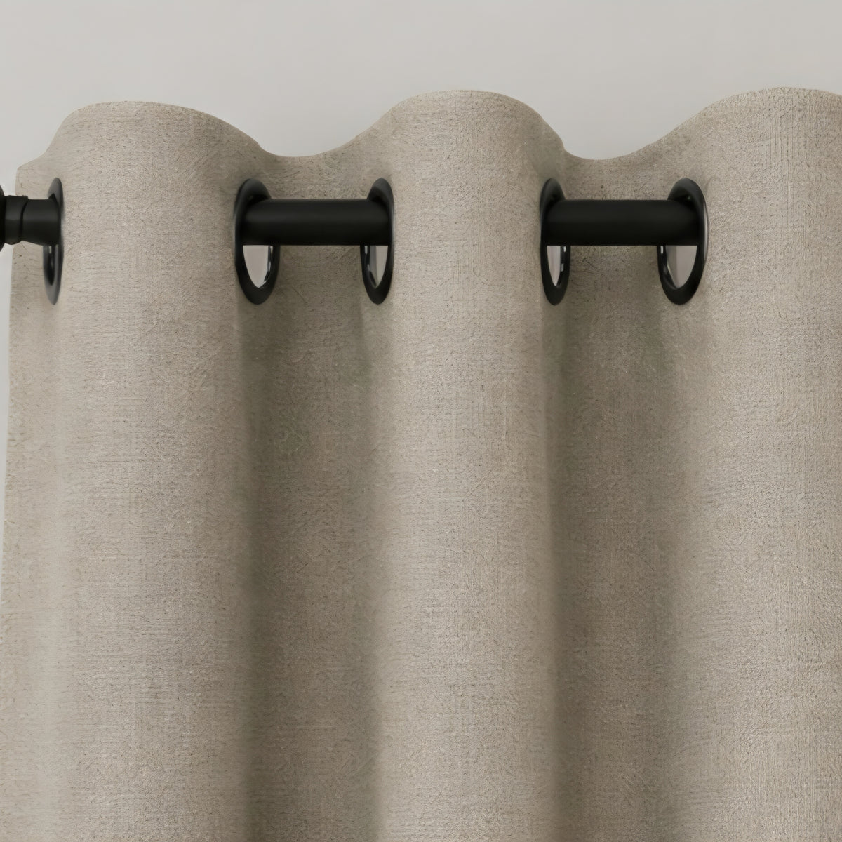 Brushed Eyelet Blackout Thermal Curtains - Neutral - 117cm x 183cm