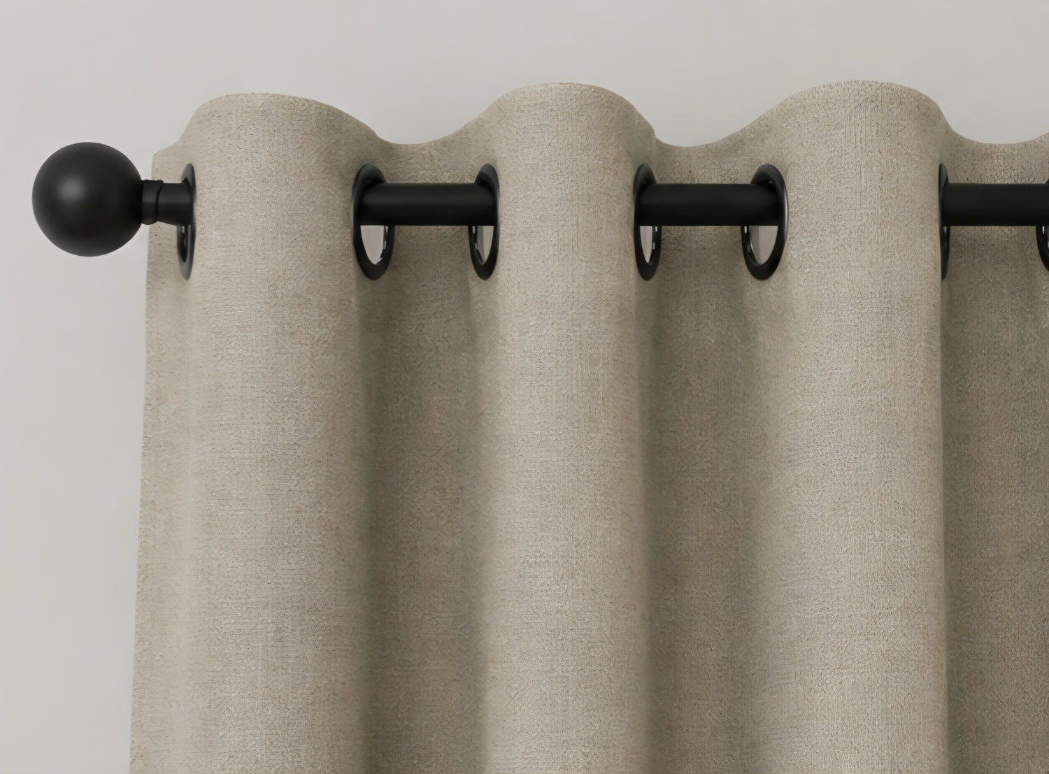 Brushed Eyelet Blackout Thermal Curtains - Neutral - 117cm x 183cm