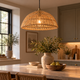 Two Tier Rattan Pendant Lamp Shade- Natural