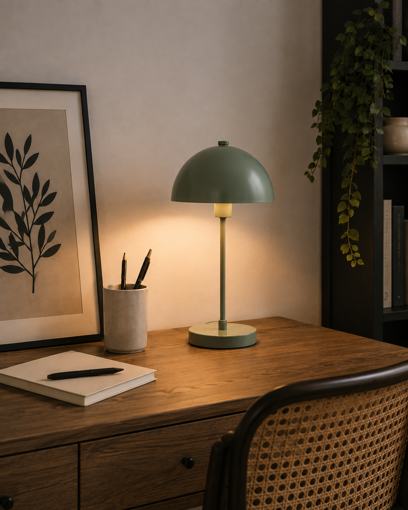 Metal Dome Table Lamp - Green
